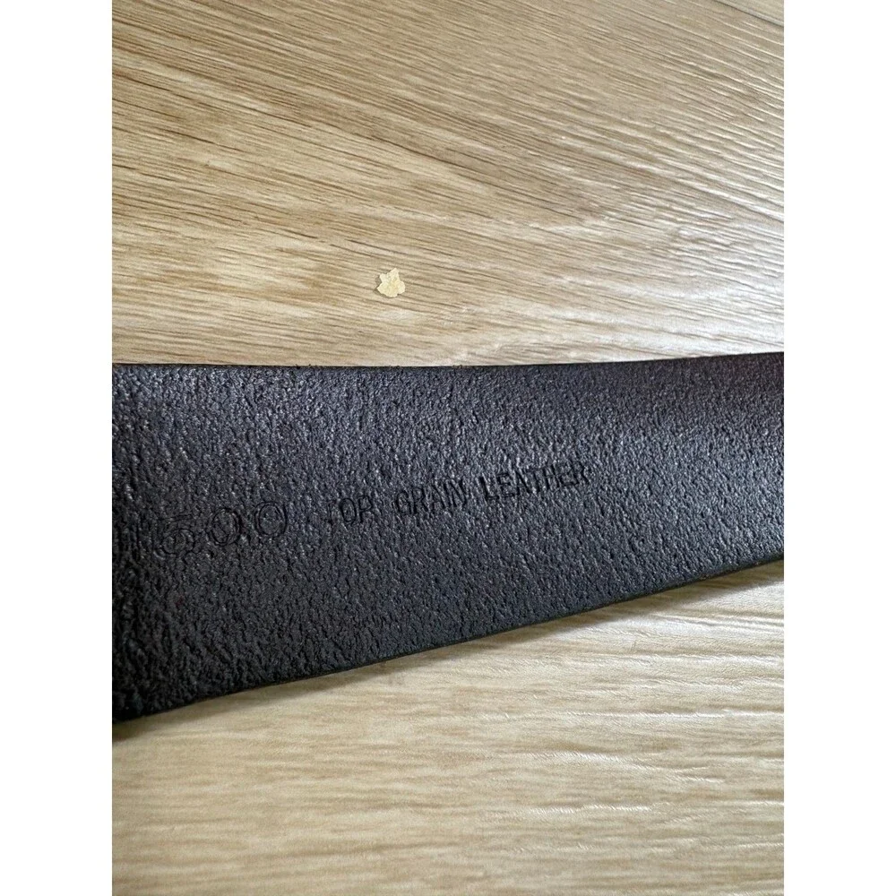 Classic Men's Dark Brown Top Grain Leather Dress Belt Silver Buckle Solid 42